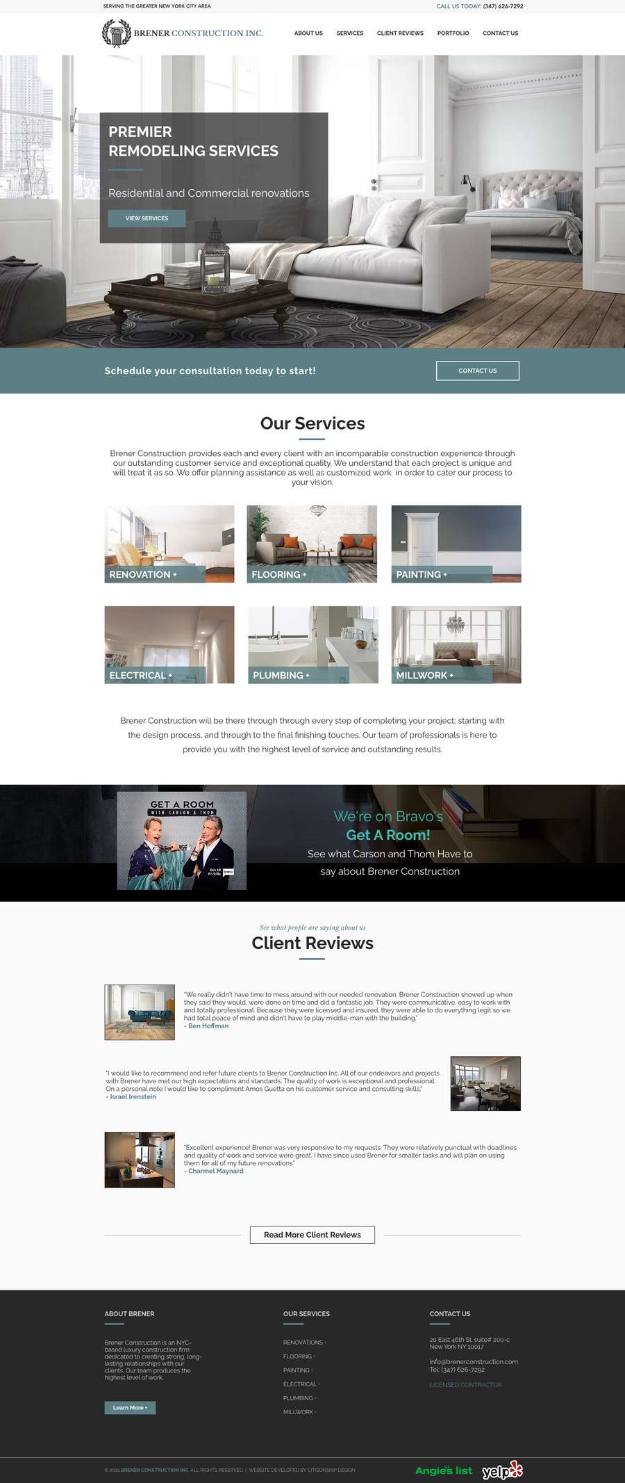 Real premium contractors website design