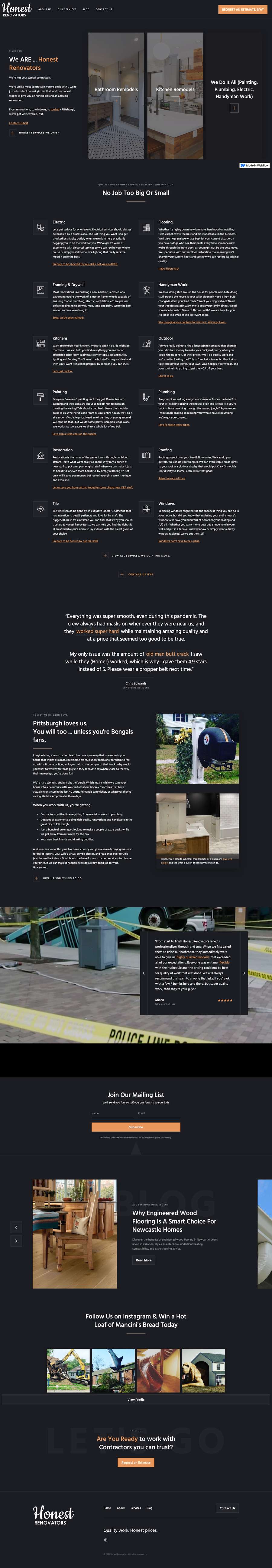 Real premium contractors website design