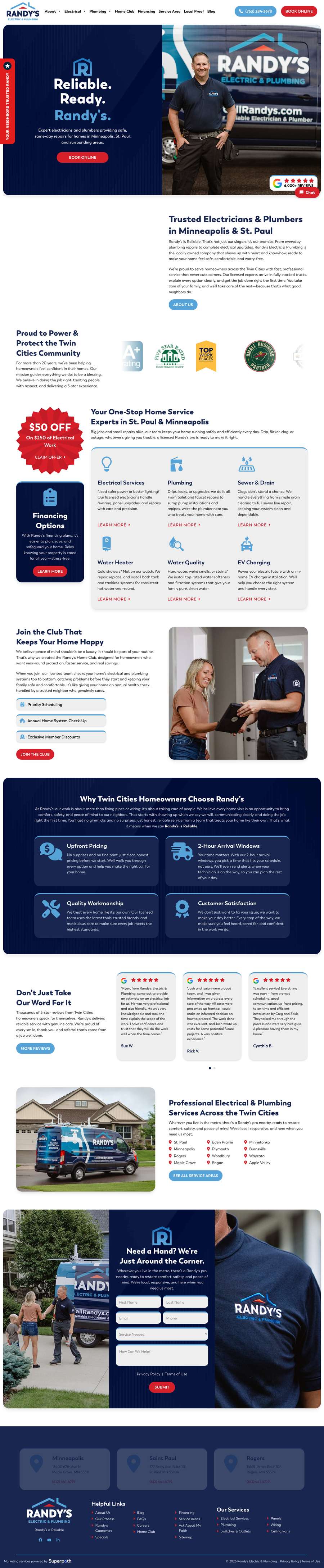 Real premium electricians website design