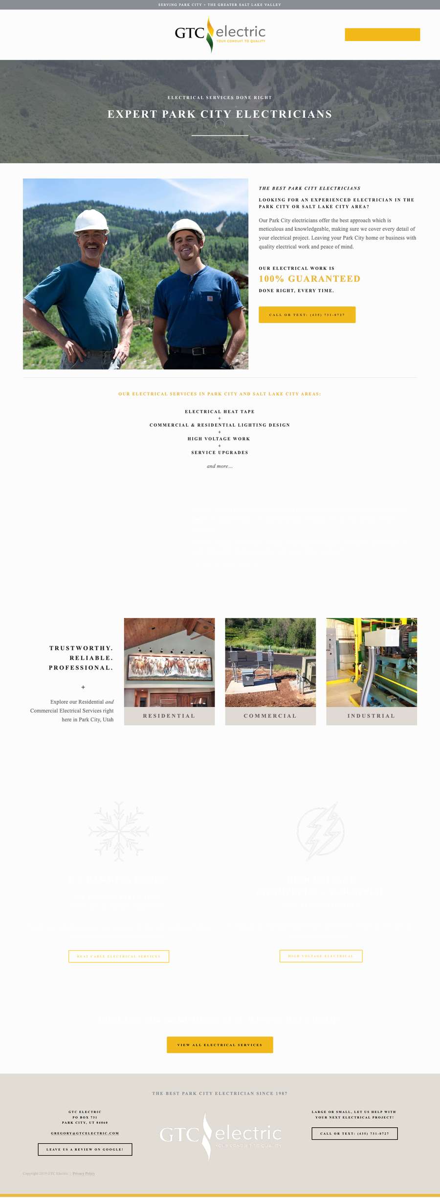Real premium electricians website design