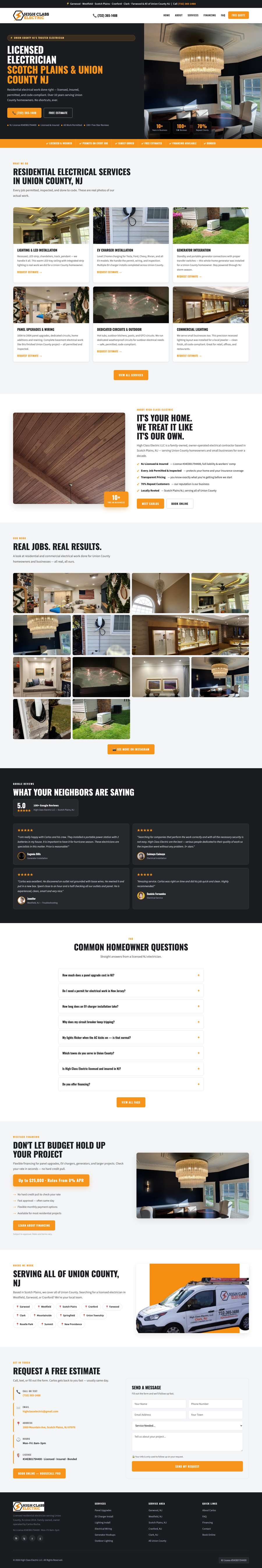 Real premium electricians website design