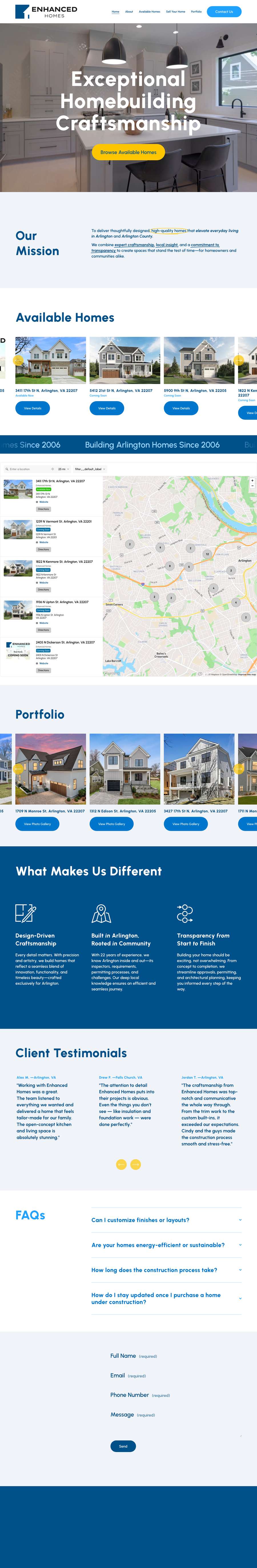 Real premium homebuilders website design