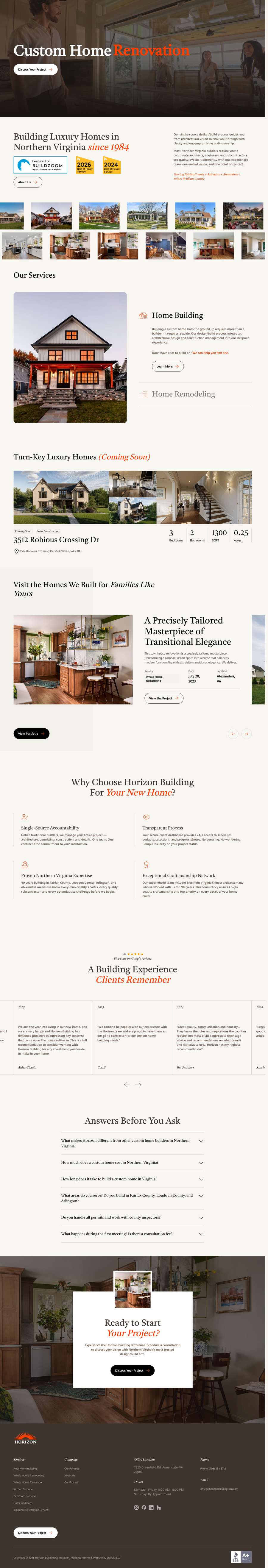 Real premium homebuilders website design