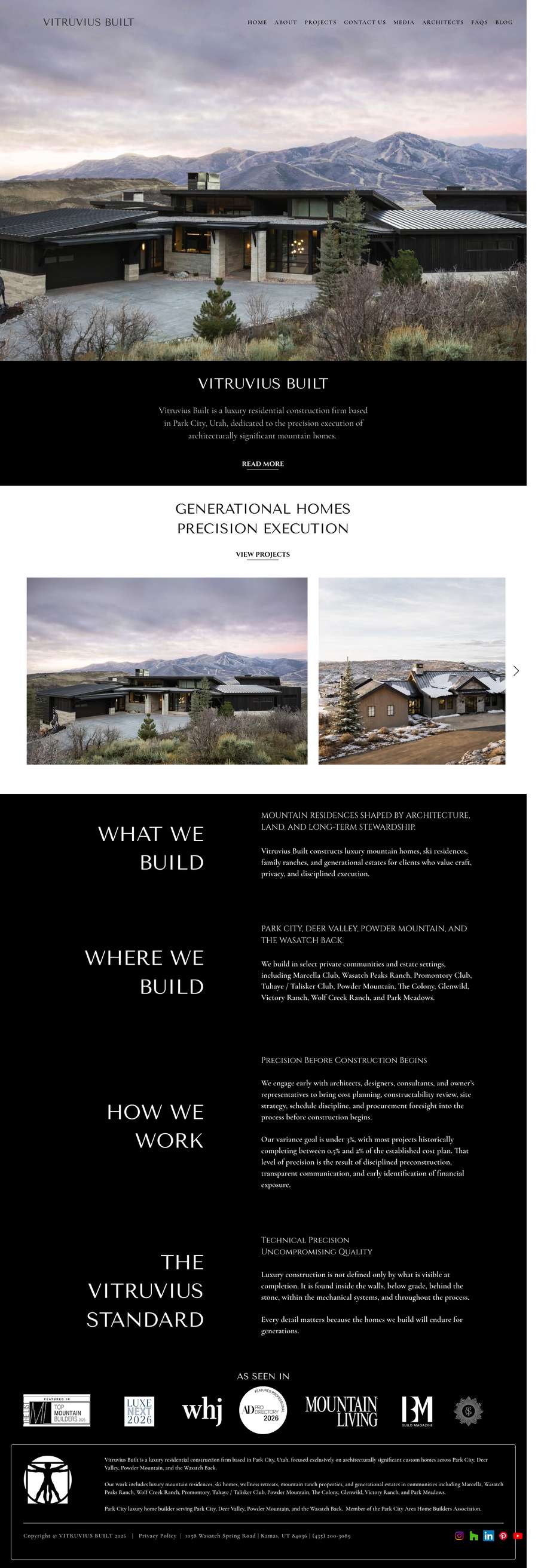 Real premium homebuilders website design