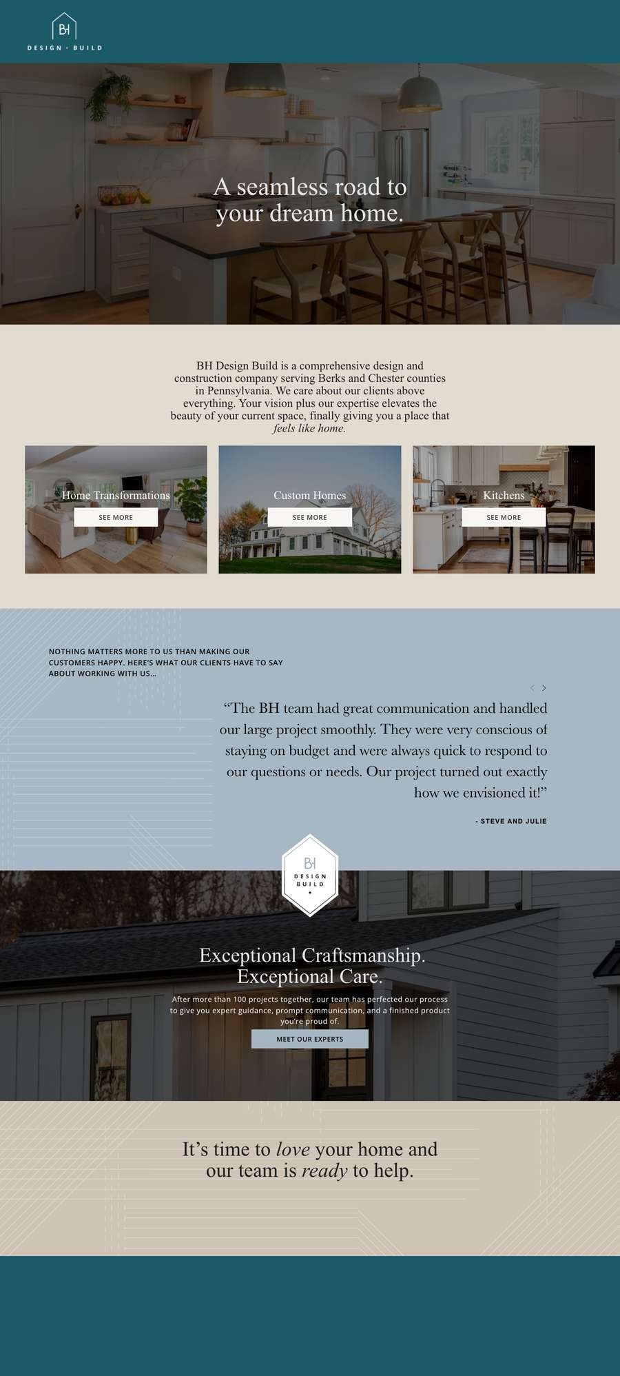 Real premium homebuilders website design