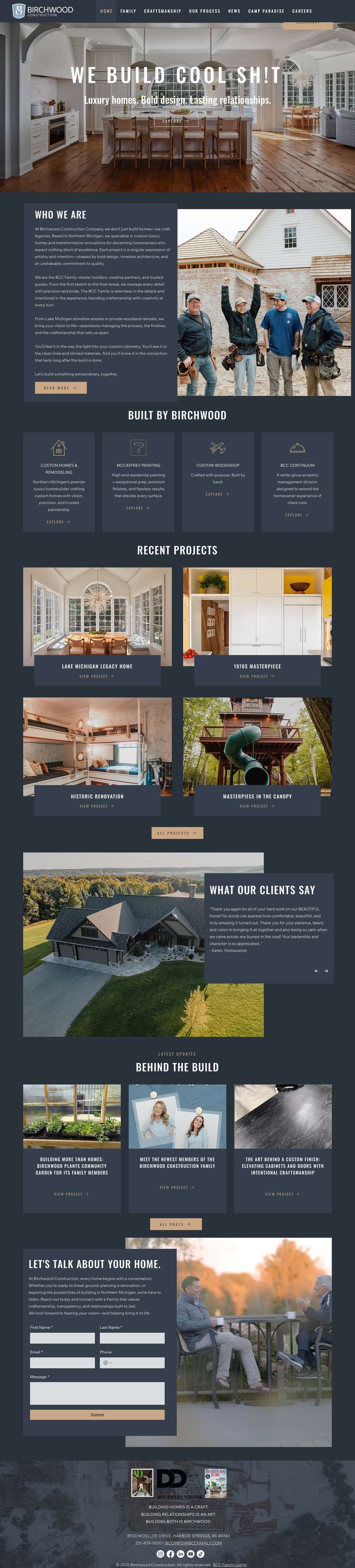 Real premium homebuilders website design