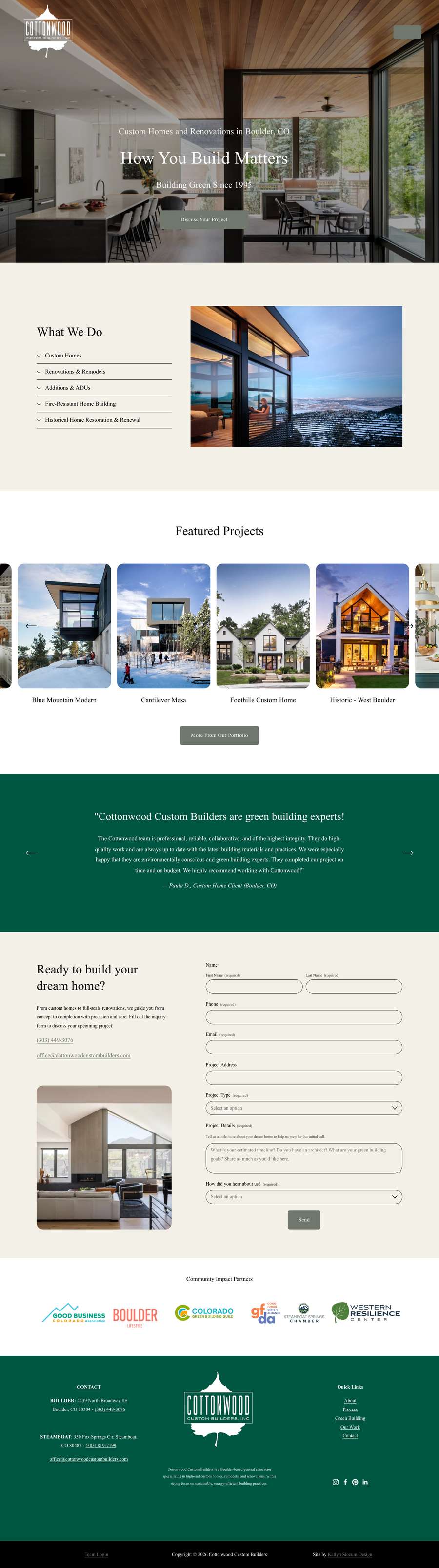 Real premium homebuilders website design
