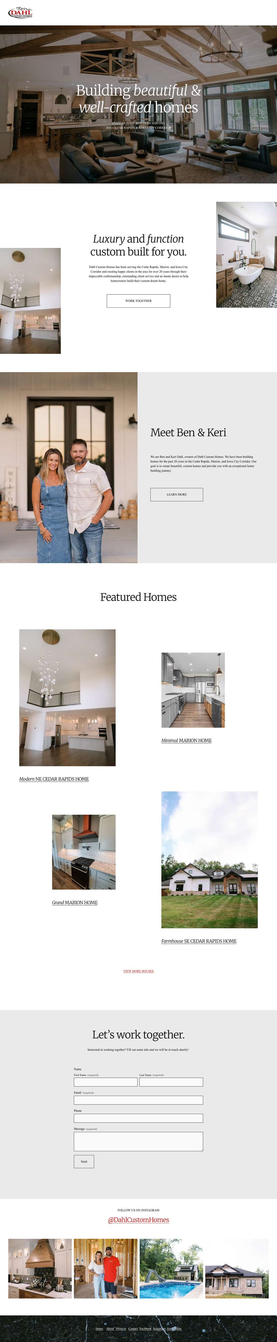 Real premium homebuilders website design