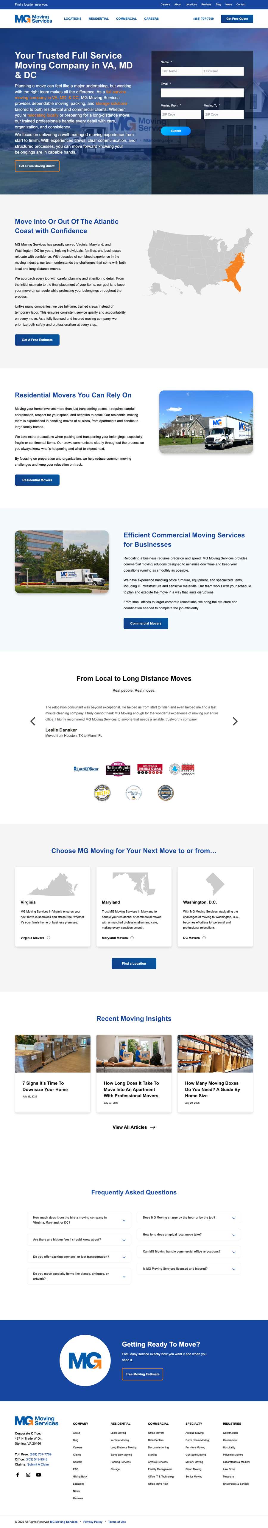 Real premium movers website design