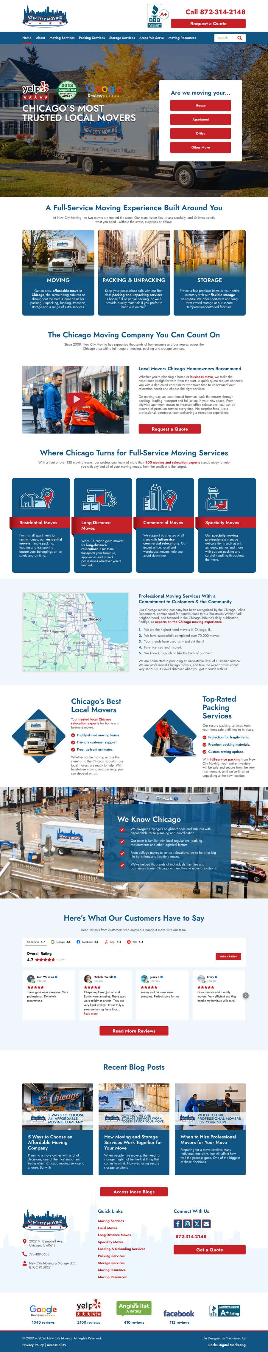 Real premium movers website design
