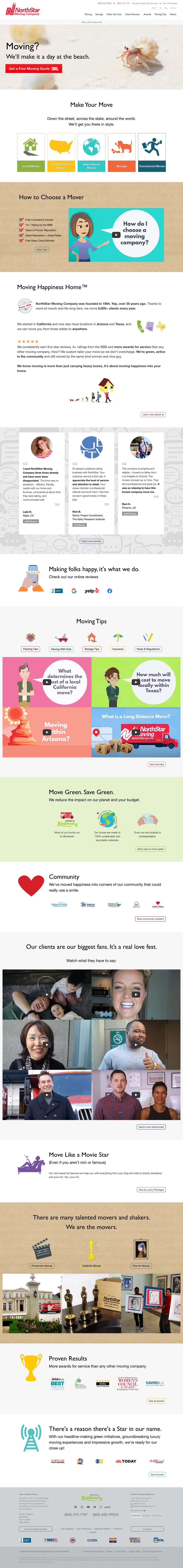 Real premium movers website design