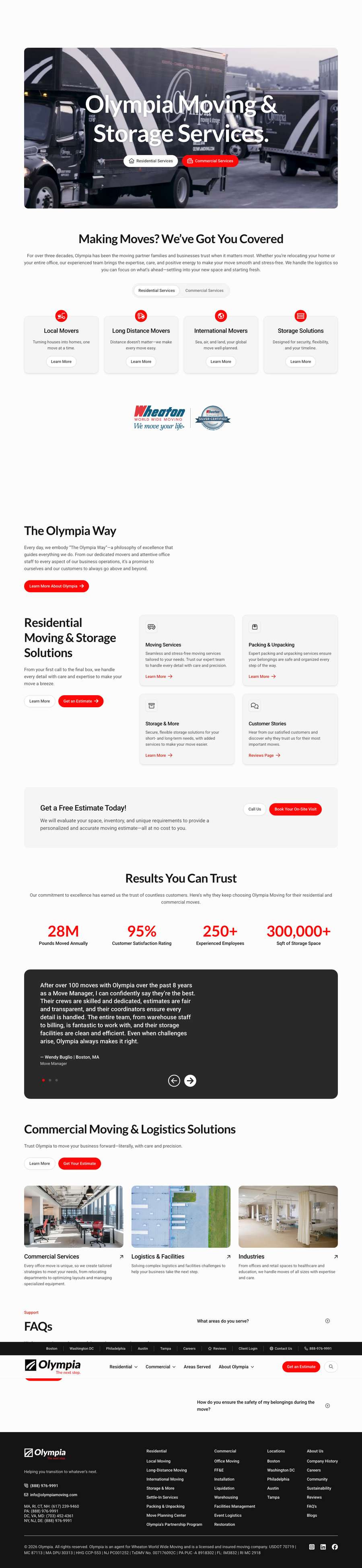 Real premium movers website design