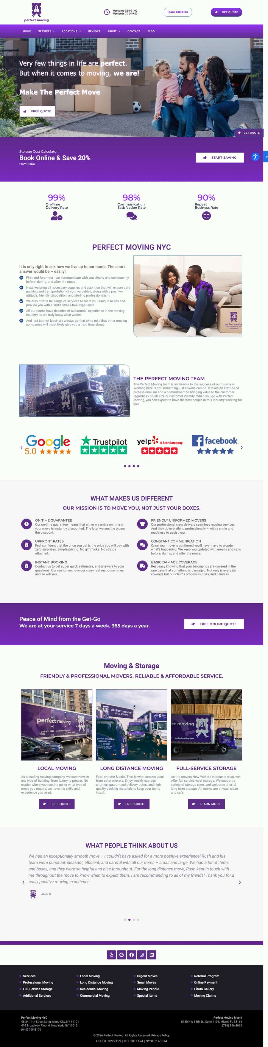 Real premium movers website design