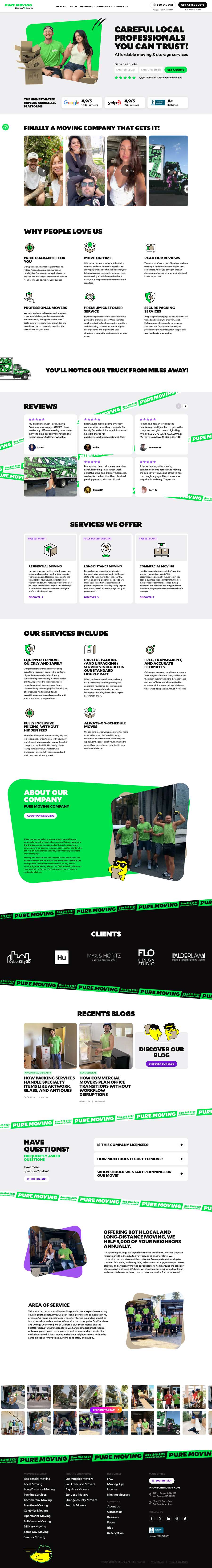 Real premium movers website design