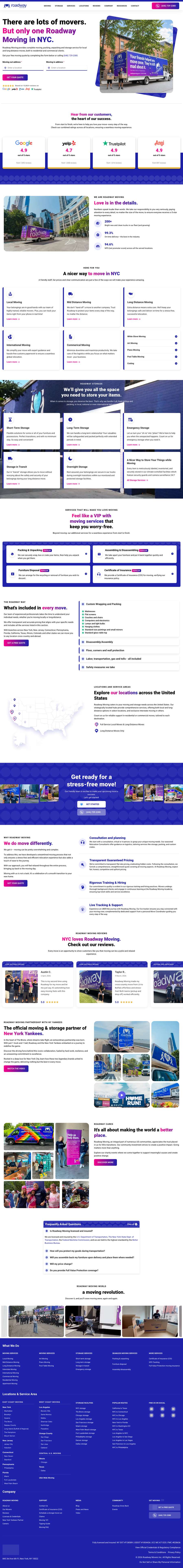 Real premium movers website design