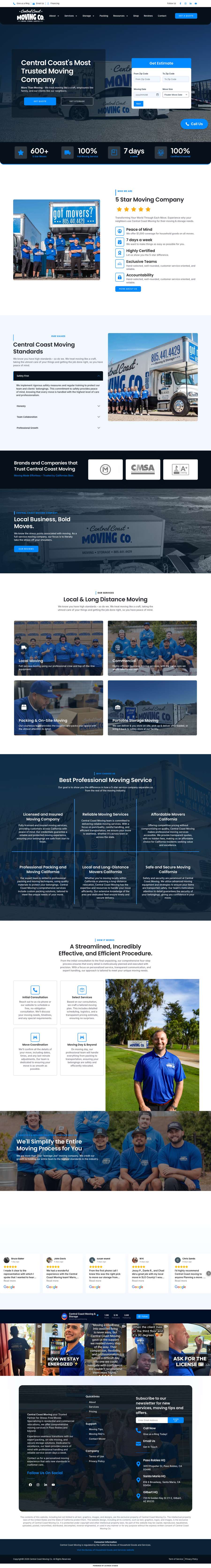 Real premium movers website design