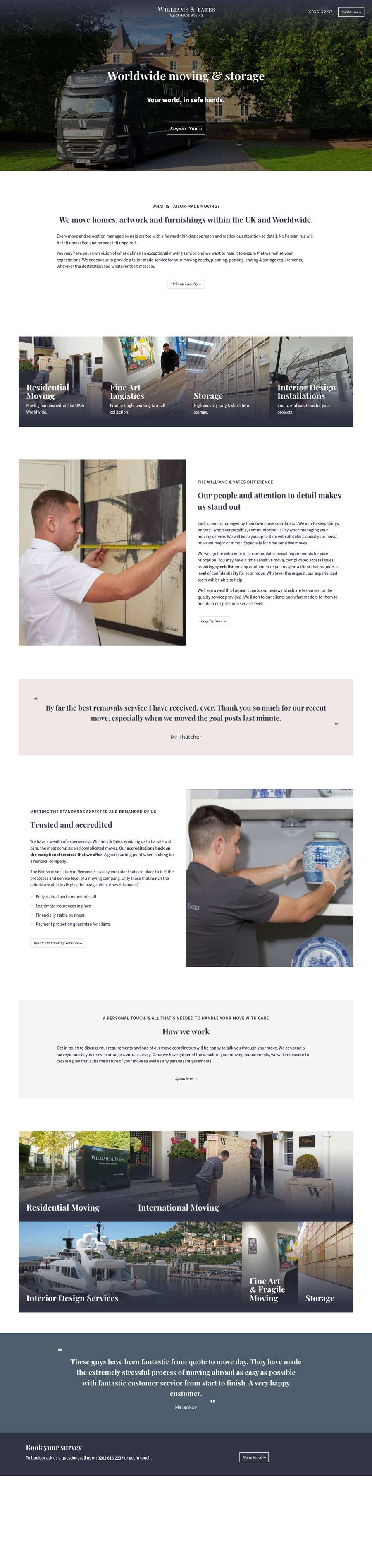 Real premium movers website design
