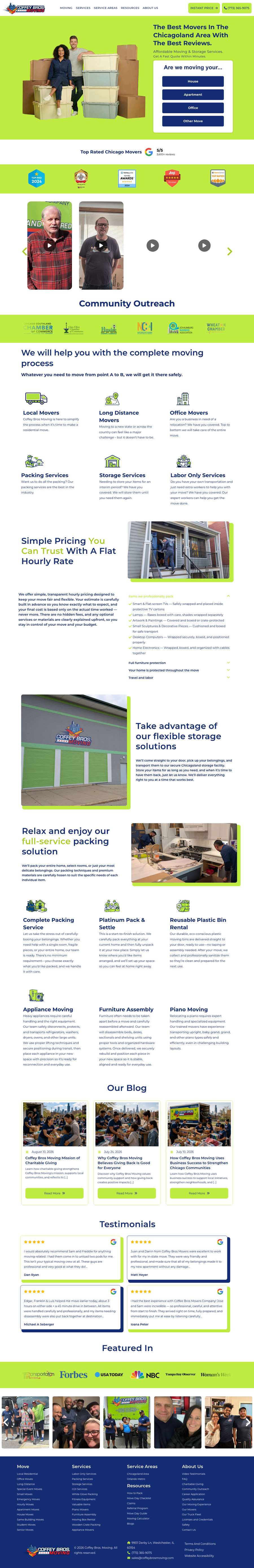 Real premium movers website design
