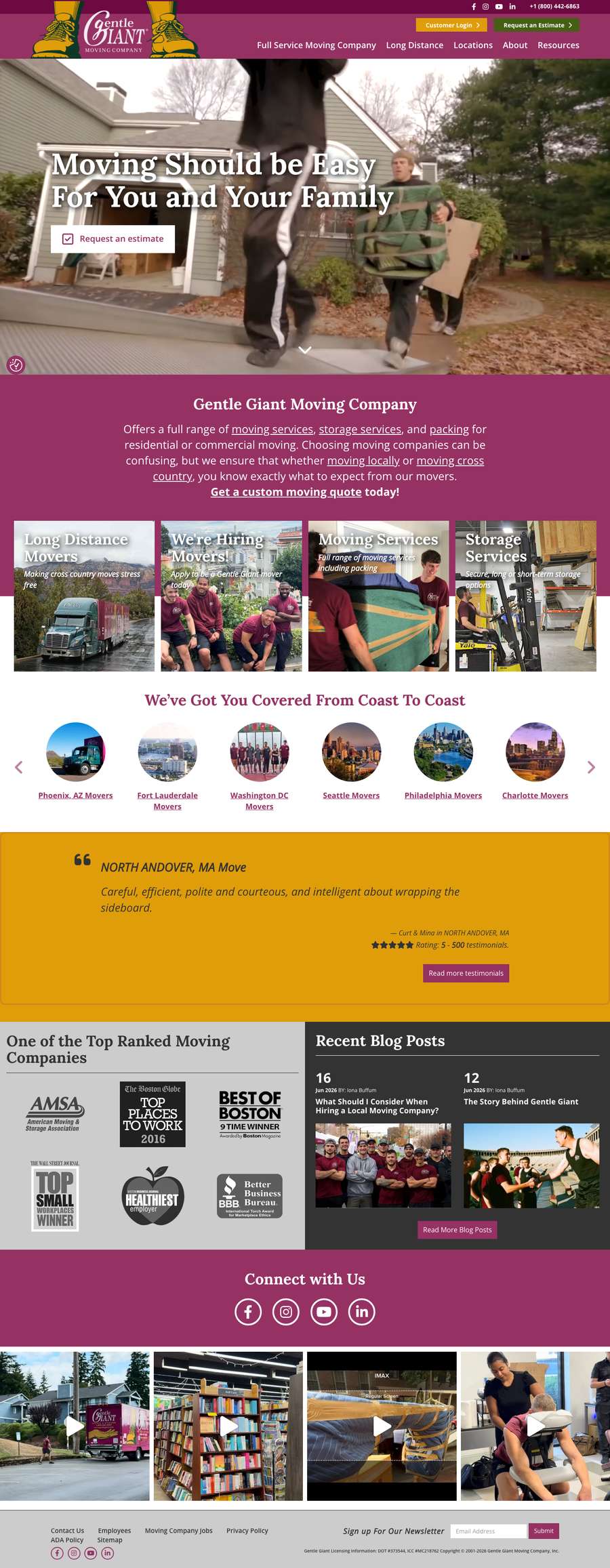 Real premium movers website design