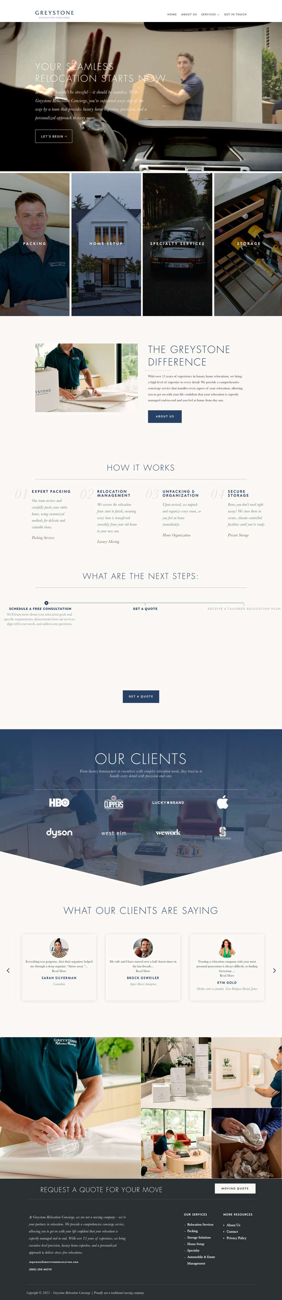 Real premium movers website design