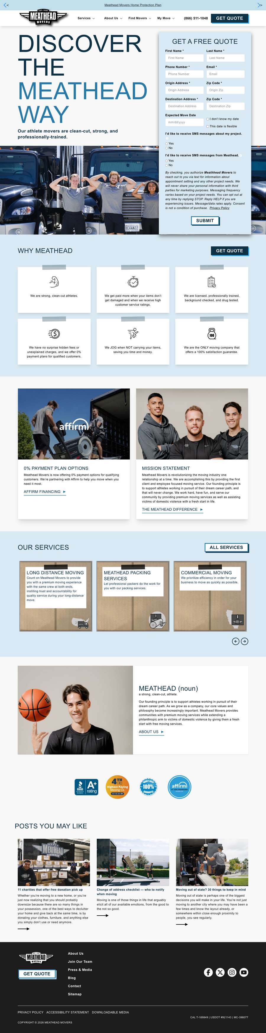 Real premium movers website design