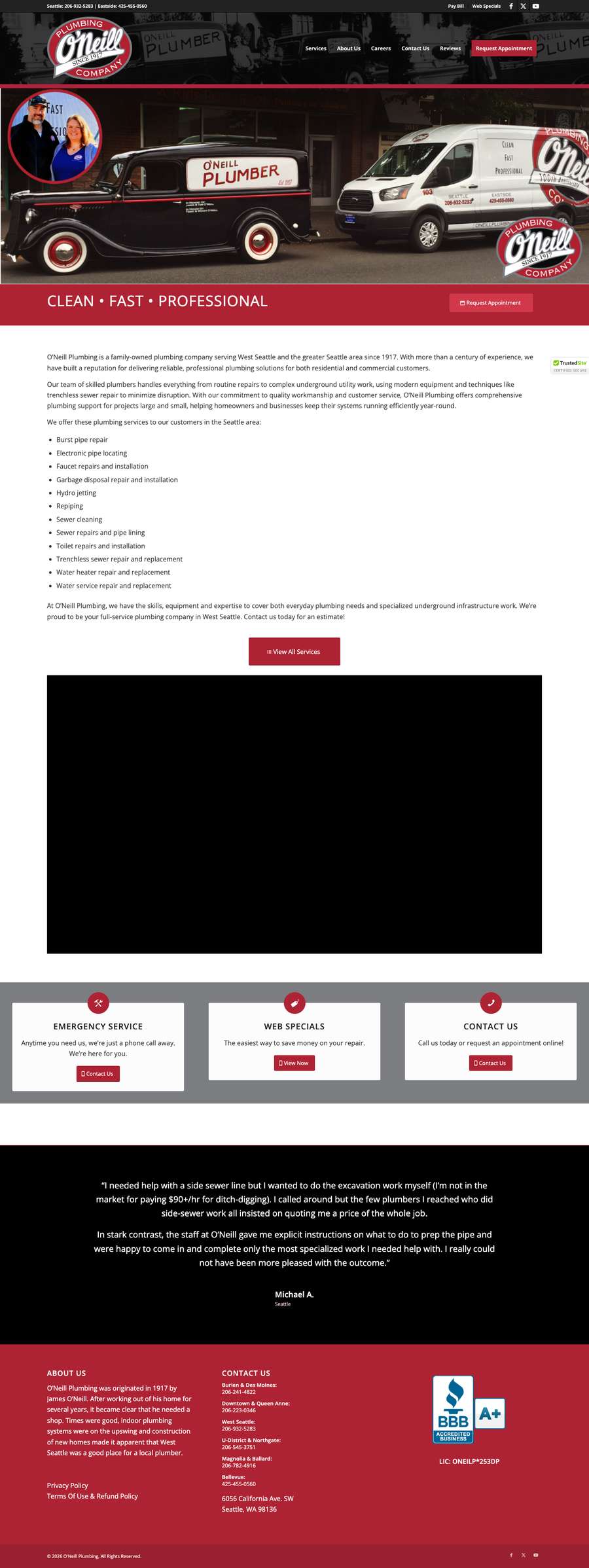 Real premium plumbers website design