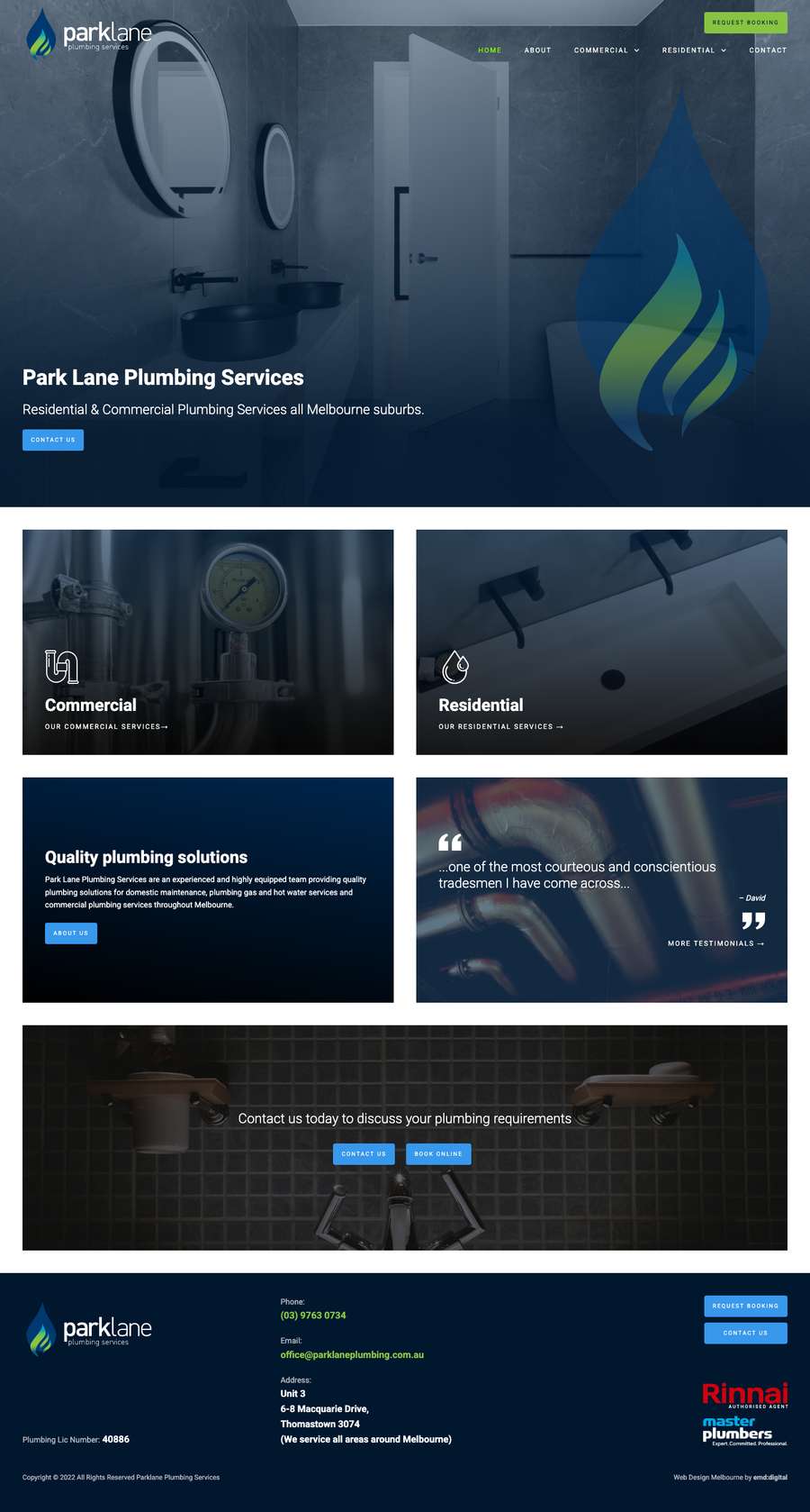 Real premium plumbers website design