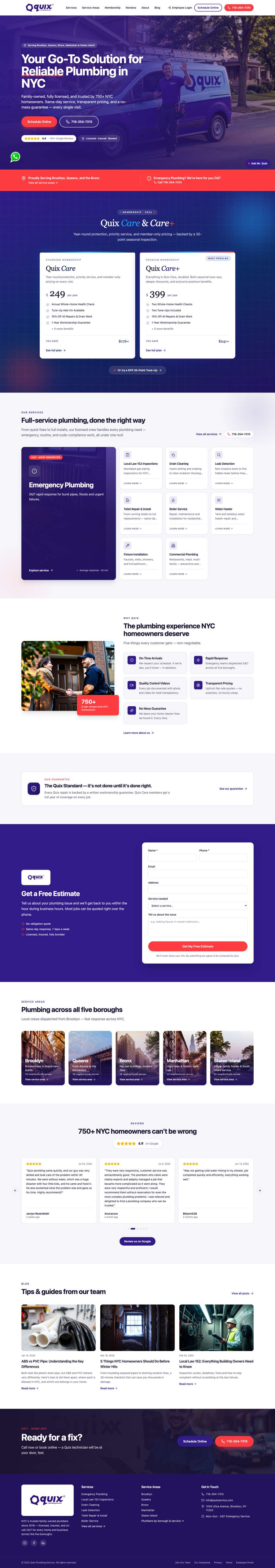 Real premium plumbers website design