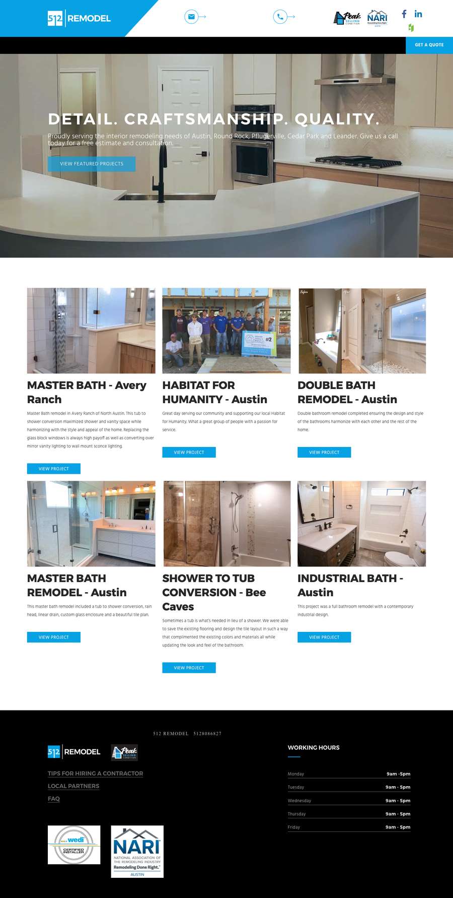 Real premium remodelers website design