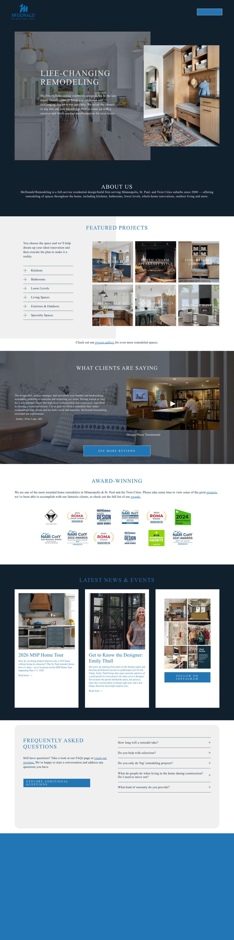 Real premium remodelers website design