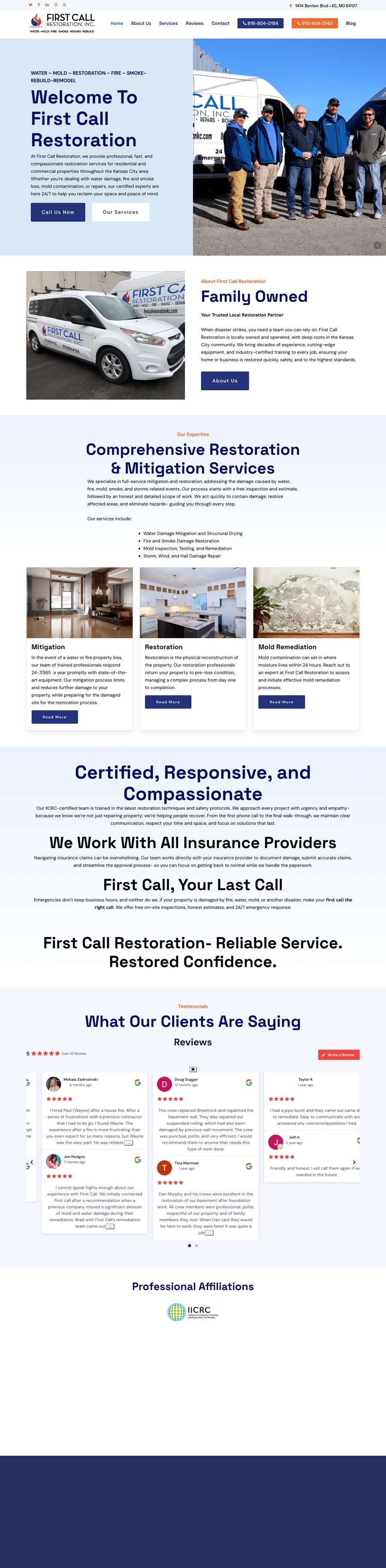 Real premium restoration website design