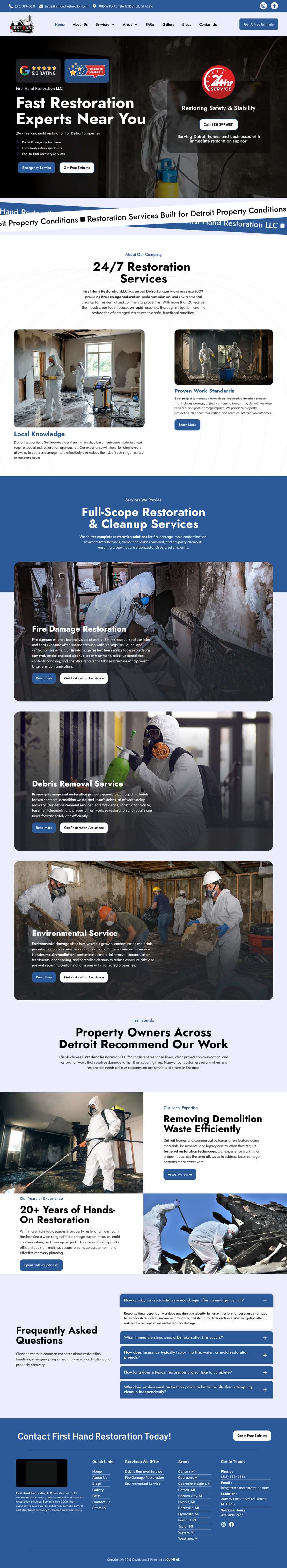 Real premium restoration website design