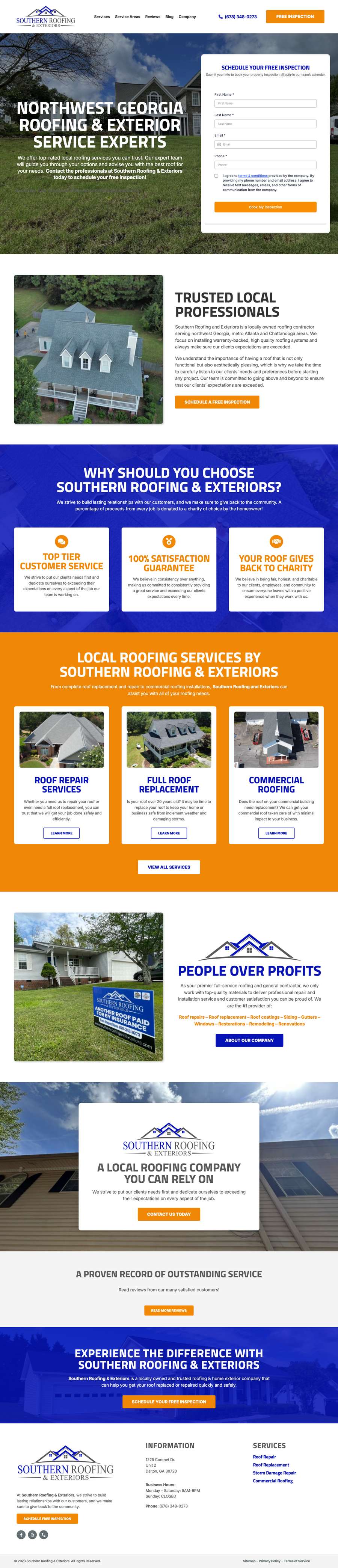 Real premium roofers website design