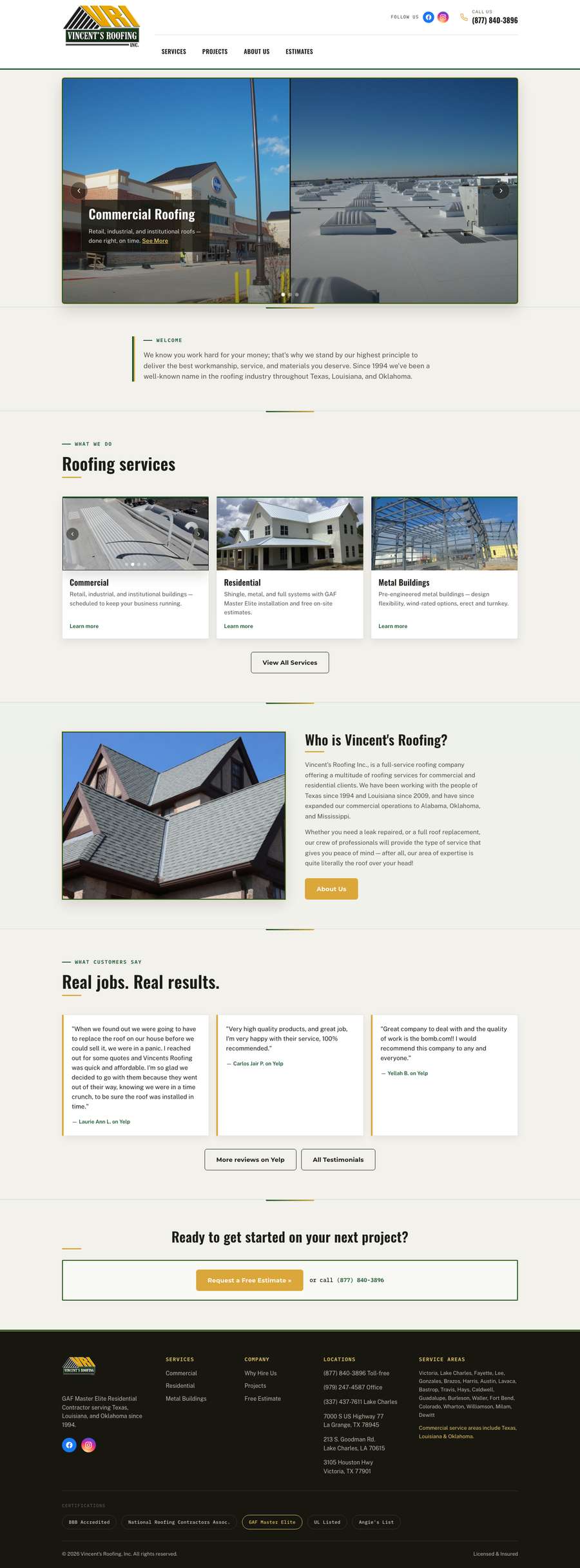 Real premium roofers website design