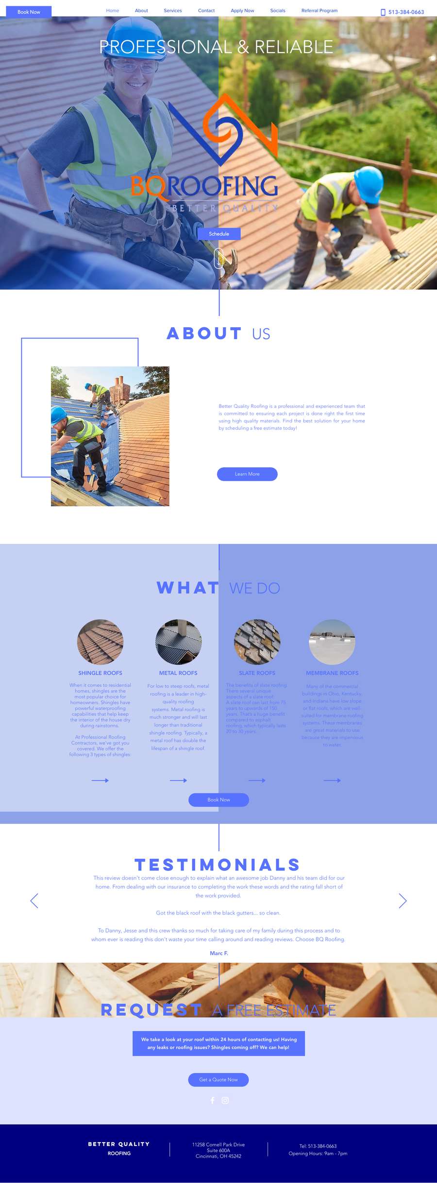 Real premium roofers website design
