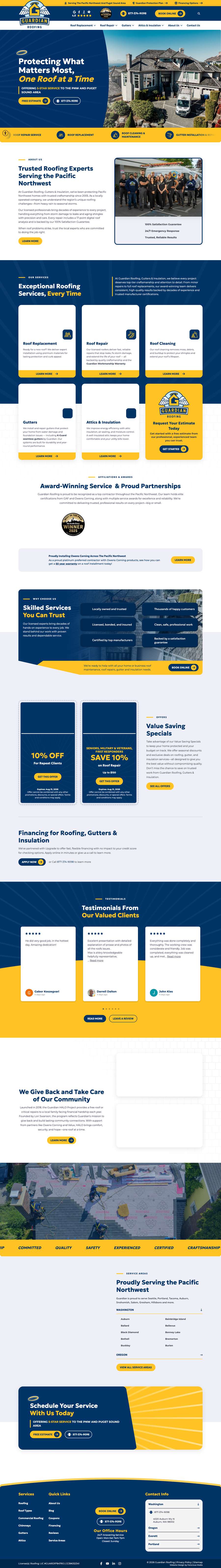 Real premium roofers website design