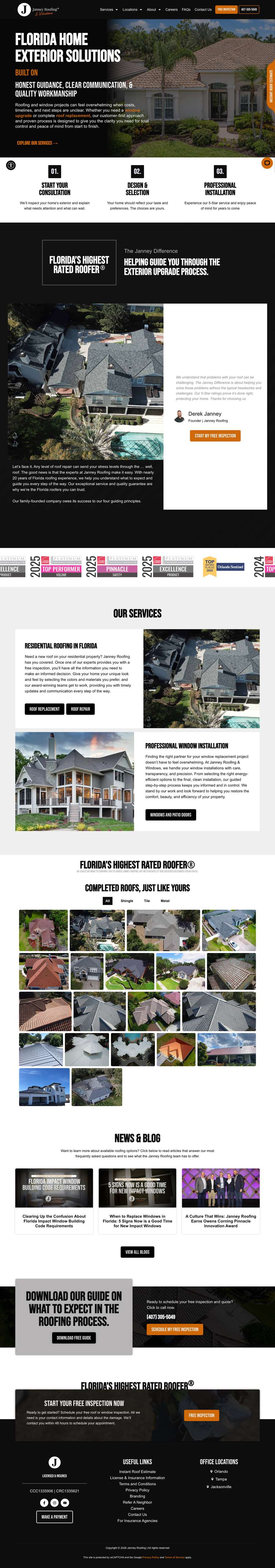 Real premium roofers website design